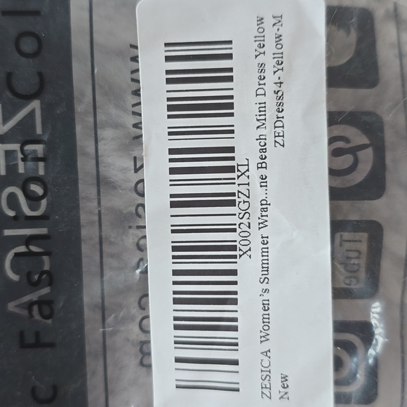 NWT Zesica Boho Summer Gold "Amazing Grace" Wrap Dress Size Medium - Picture 8 of 14